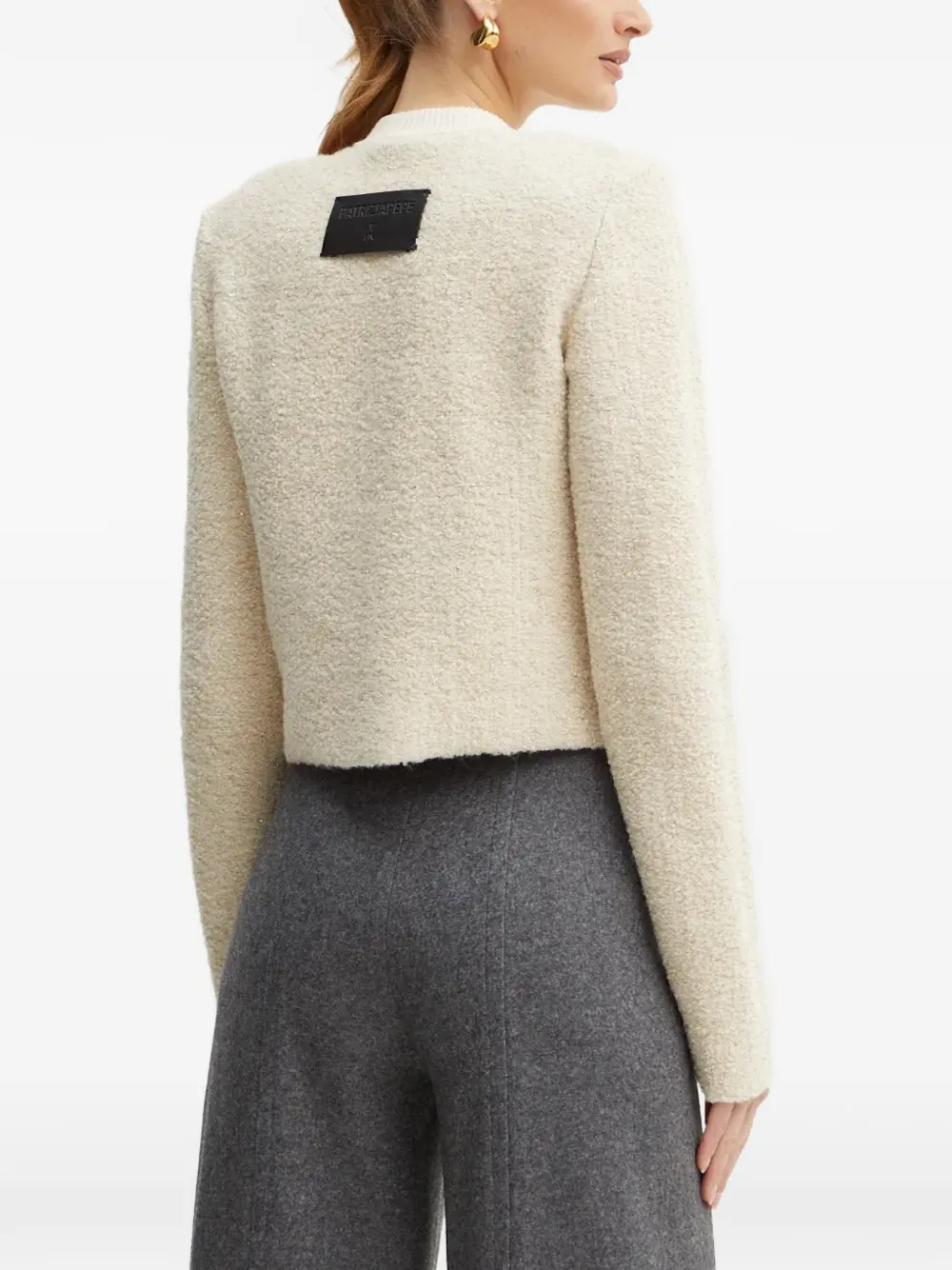  Patrizia Pepe Bouclé Cardigan - Neutrals 
