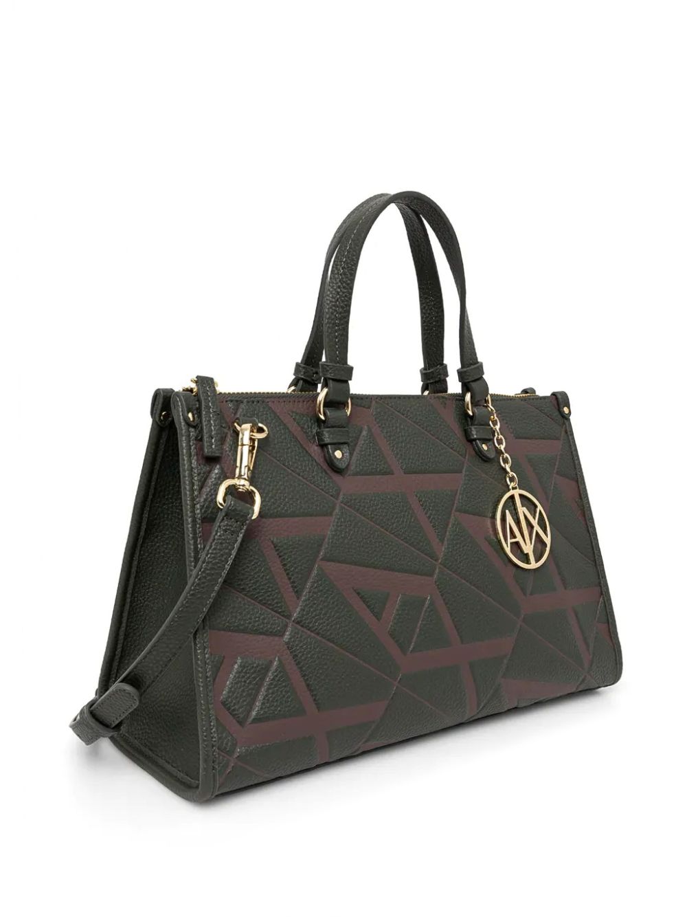 Armani Exchange embossed two-way tote bag - Zwart