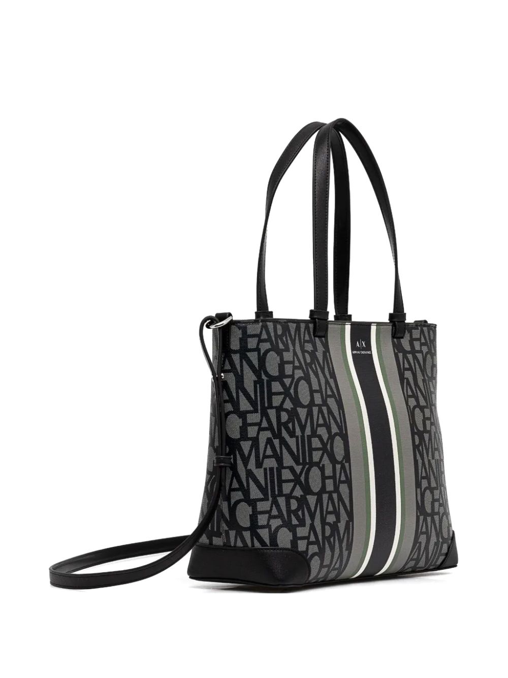 Armani Exchange monogram two-way handbag - Grijs