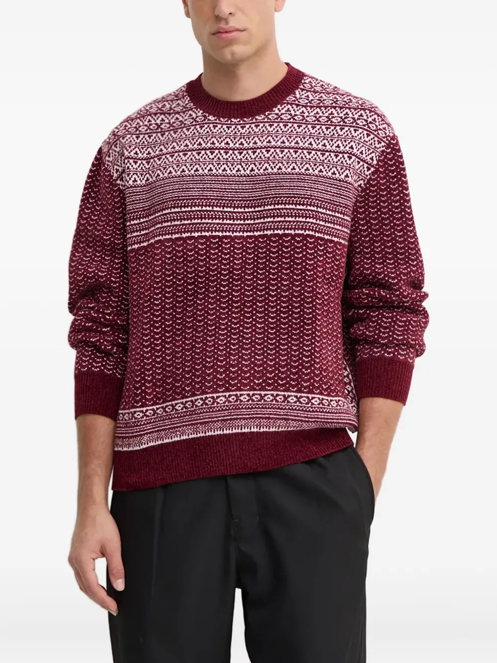 Armani Exchange Patterned Crew-neck Sweater In Multi