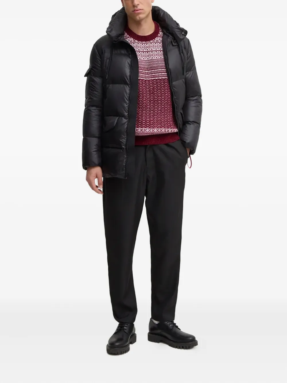 Armani Exchange patterned crew-neck sweater - Rood