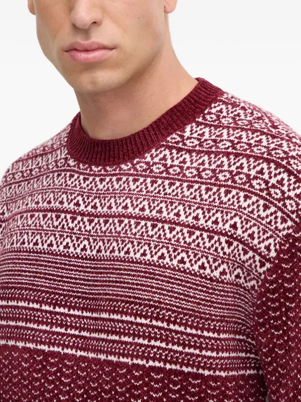 Armani Exchange Patterned crew-neck Sweater | Red | FARFETCH GE