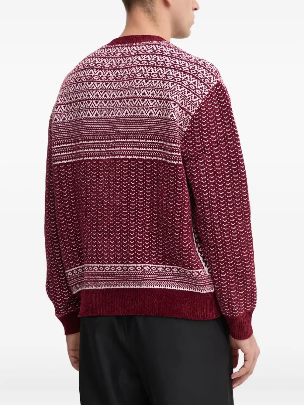 Armani Exchange Patterned Crew-neck Sweater In Multi