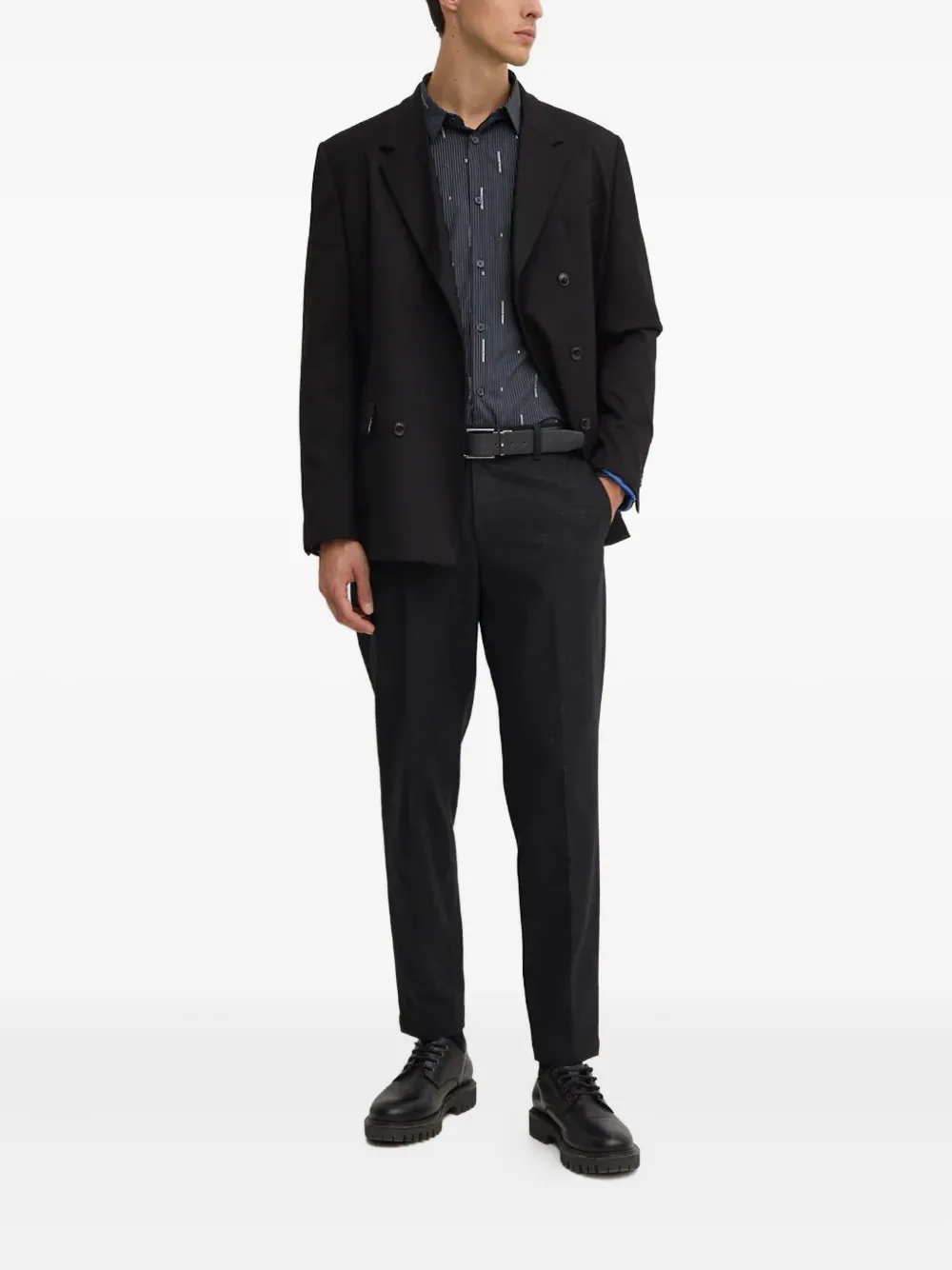 Armani Exchange pinstripe buttoned shirt | Image 2