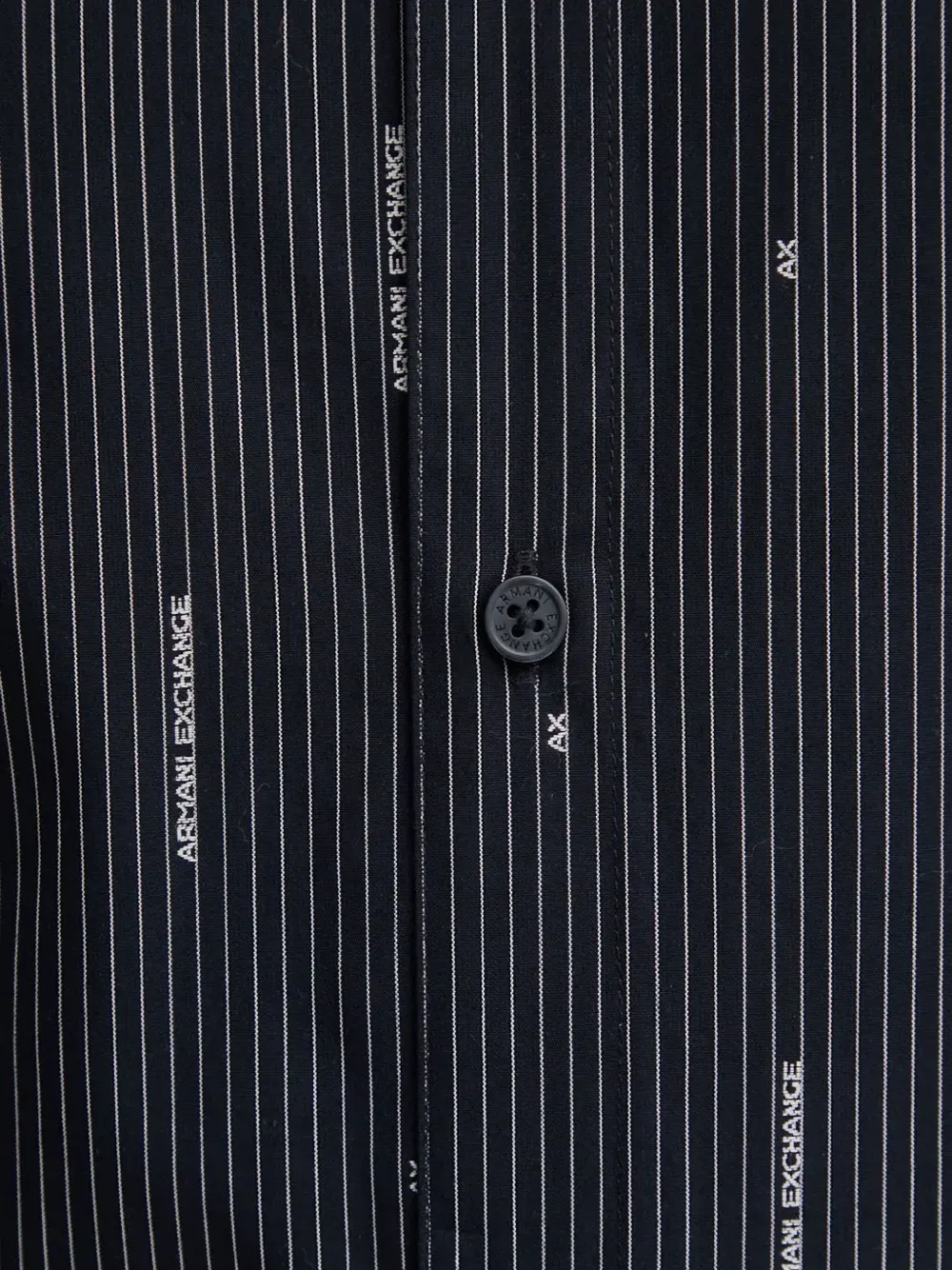 Armani Exchange Pinstripe Buttoned Shirt In Black