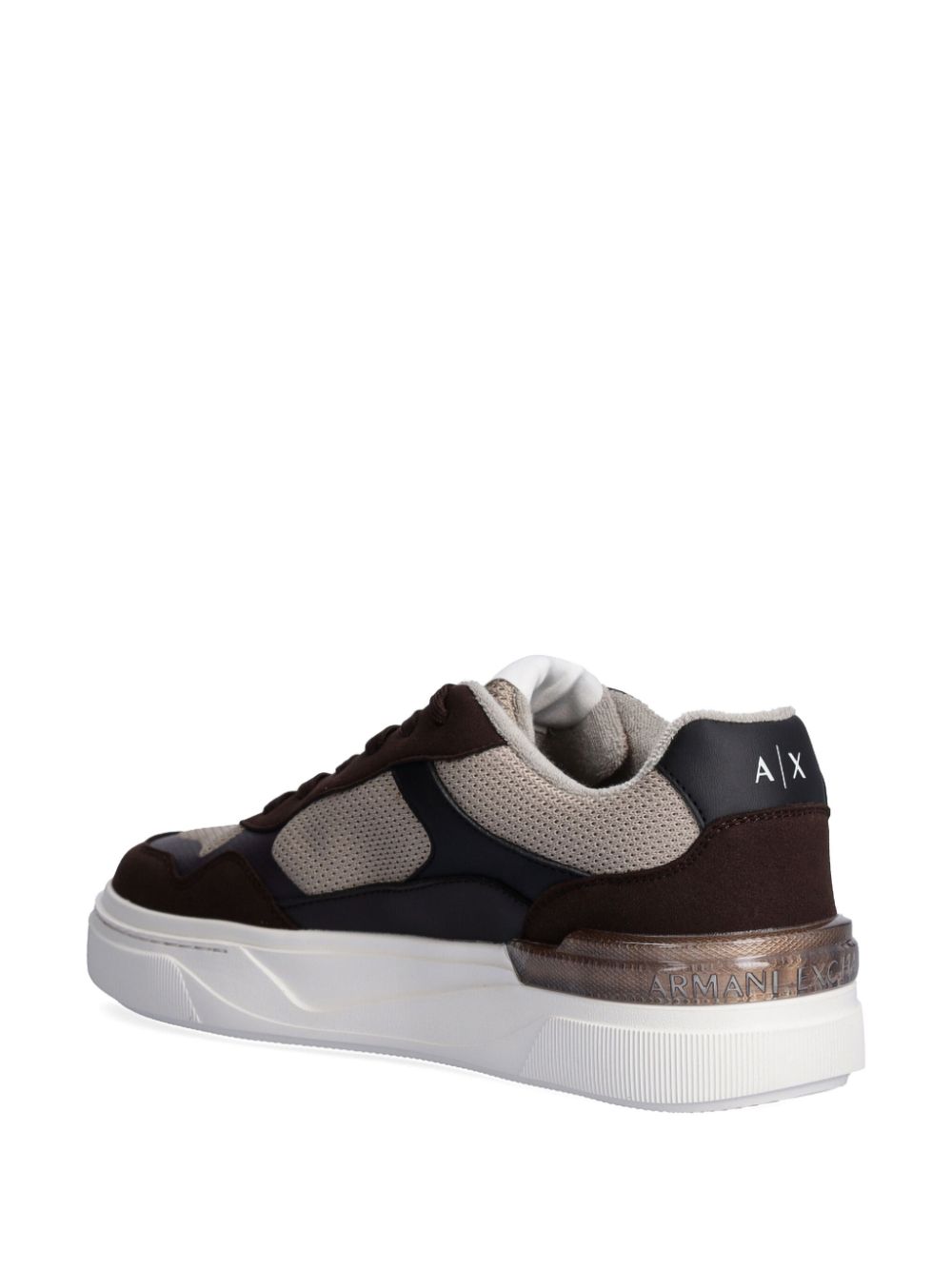 Armani Exchange Sneakers met suède vlakken Bruin