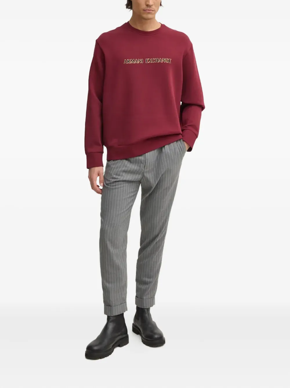 Armani Exchange logo-detail sweater - Rood