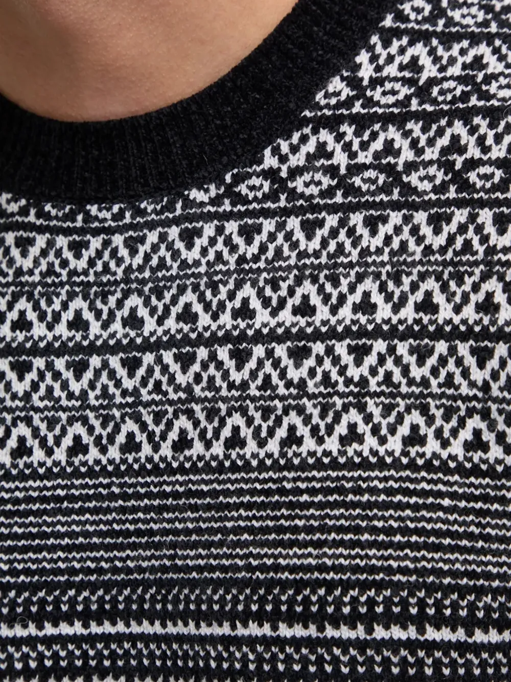 Armani Exchange Trui met patroon en ronde hals Zwart