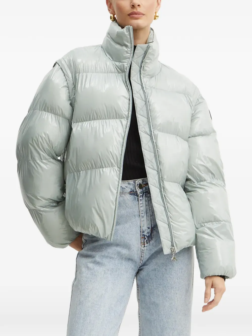 Patrizia Pepe zip-up puffer jacket - Grigio