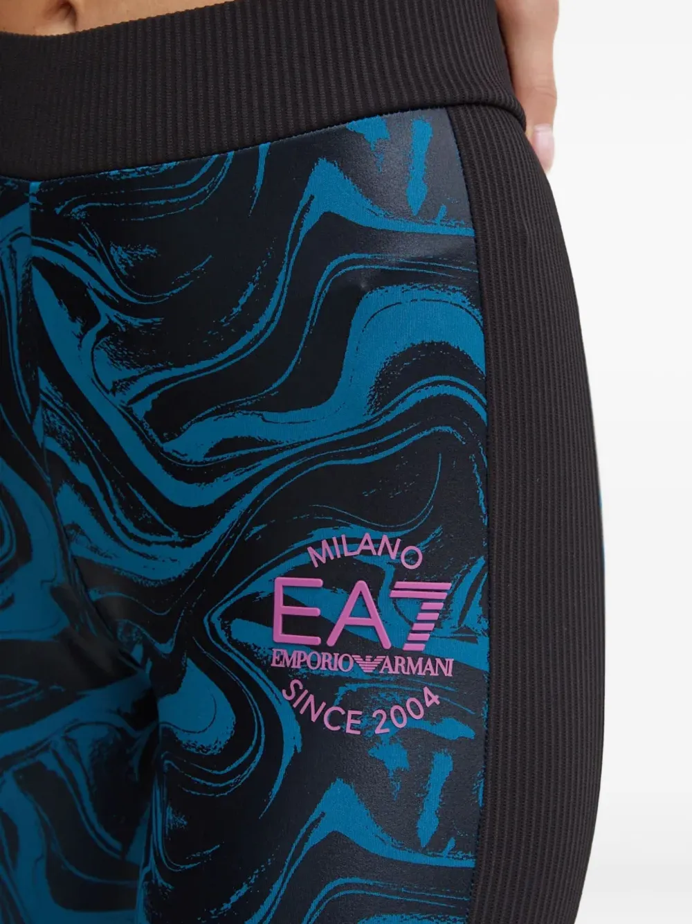 Ea7 Emporio Armani Legging met abstracte print Blauw