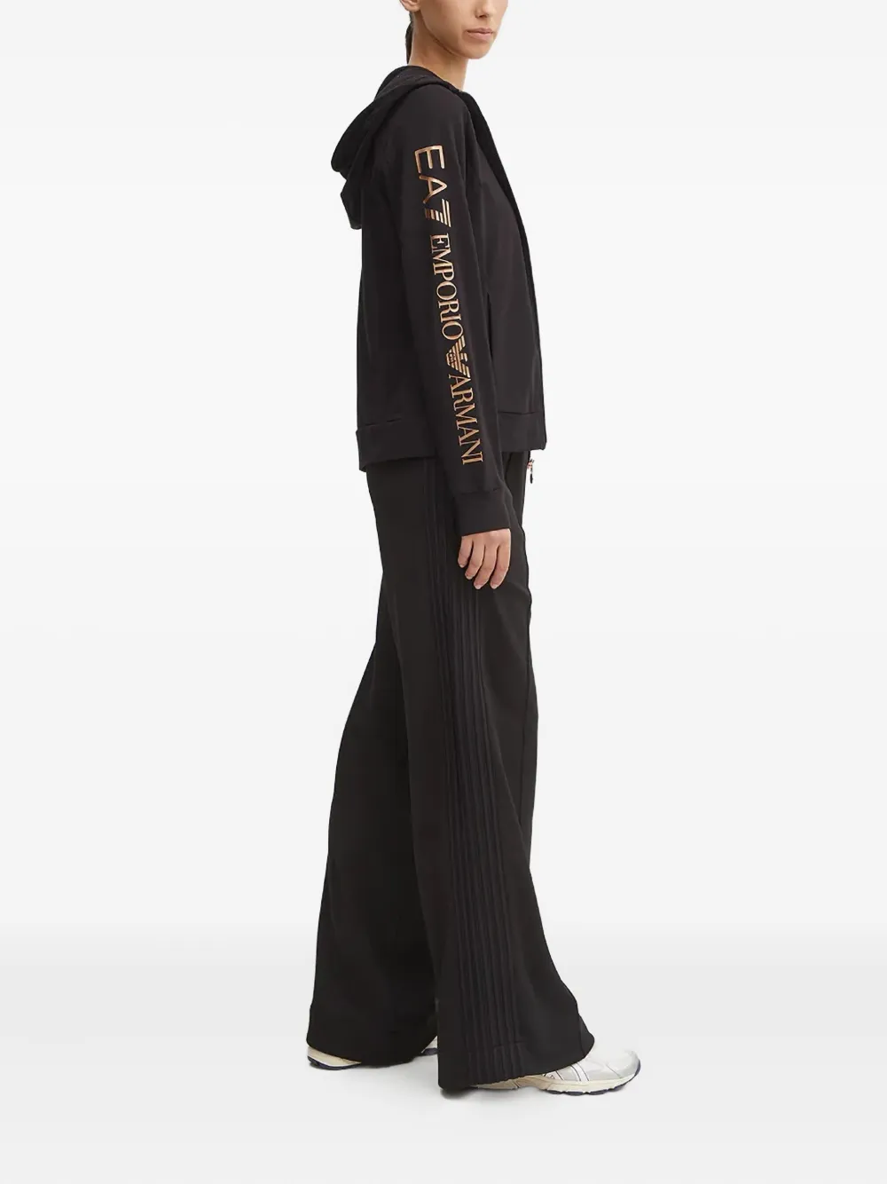 Ea7 Drawstring Track Pants In Black