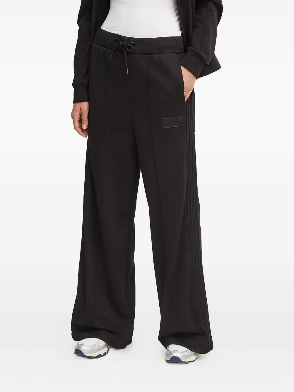 Ea7 Drawstring Track Pants In Black