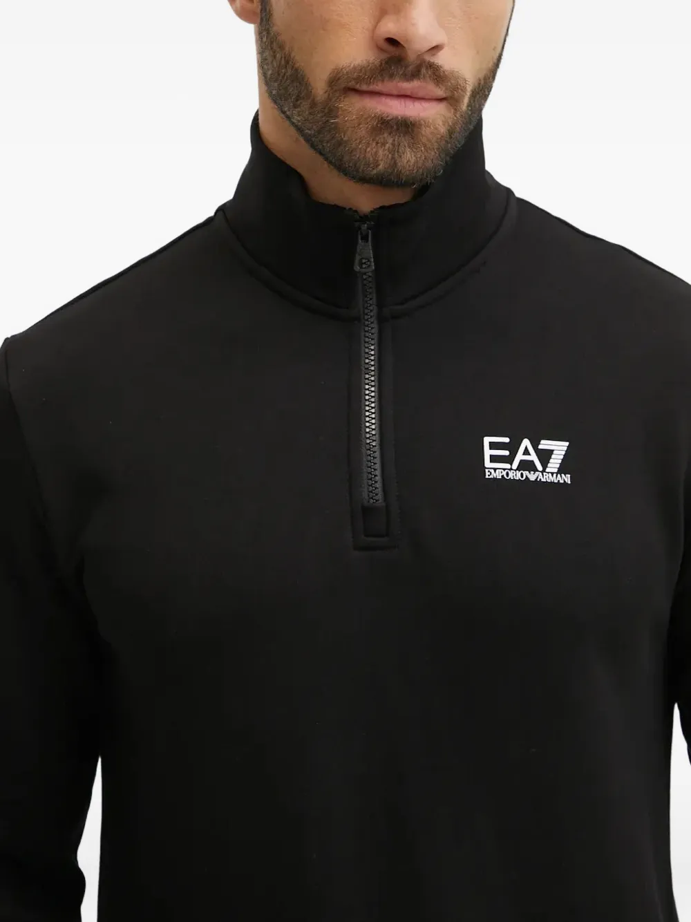 Ea7 Zip-up Sweatshirt In Black