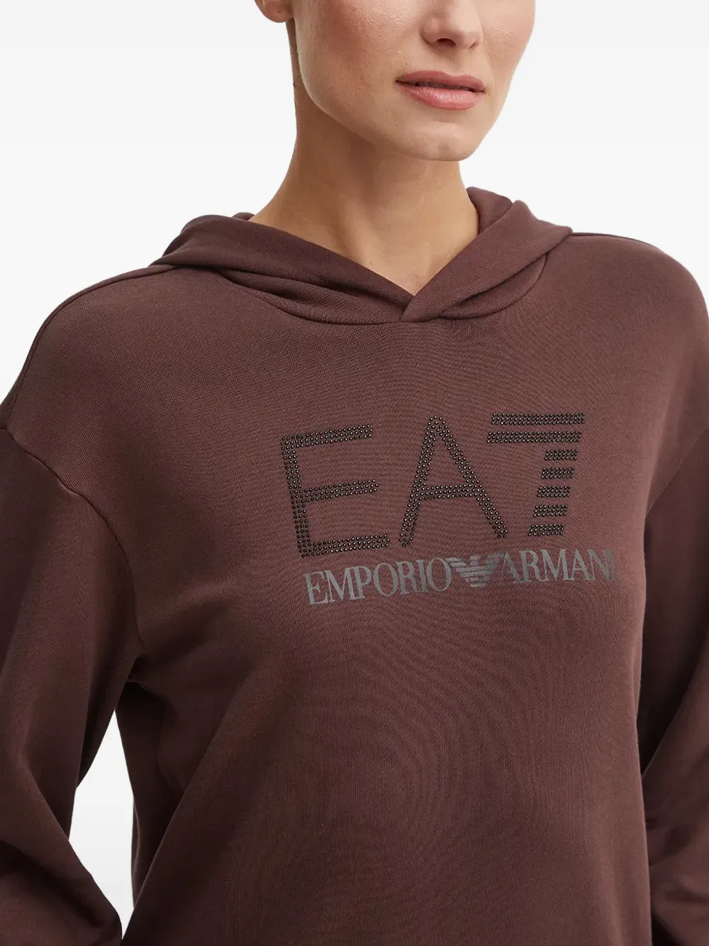 Ea7 Emporio Armani Hoodie met logo Bruin