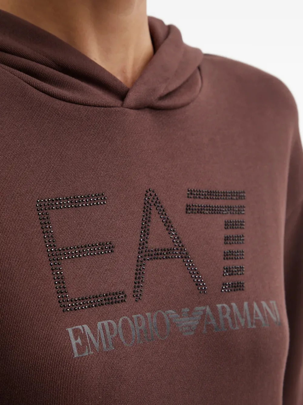 Ea7 Emporio Armani Hoodie met logo Bruin