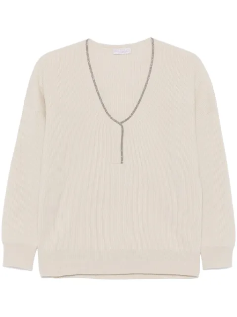 Brunello Cucinelli English-rib cashmere sweater