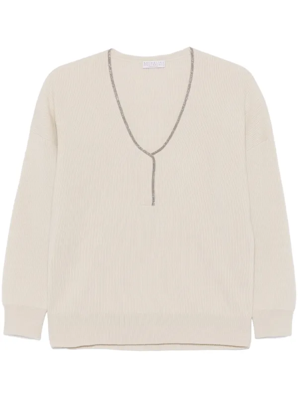 BRUNELLO CUCINELLI カシミヤ セーター Brunello Cucinelli カシミア セーター | ニュートラル | FARFETCH JP