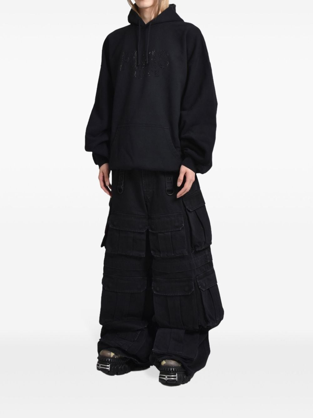 VETEMENTS studded hoodie - Zwart