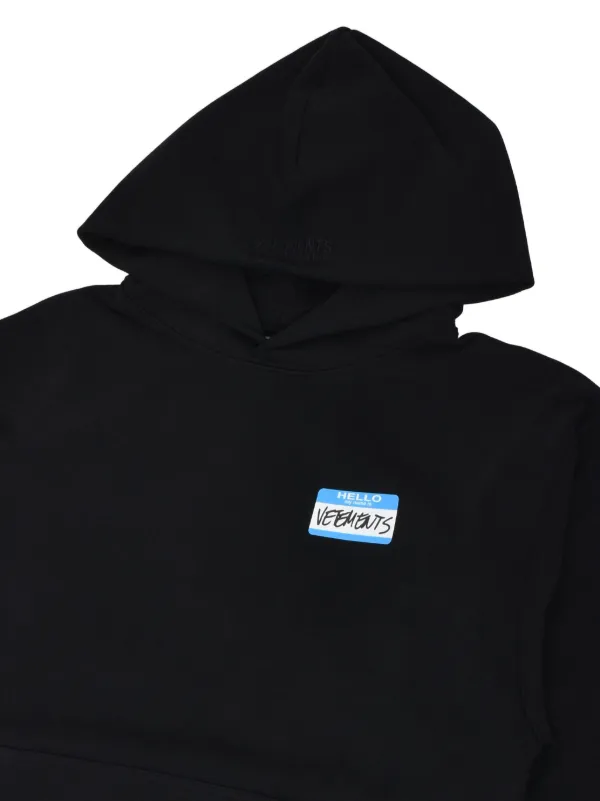 Vetements Kids My Name Is Hoodie | Black | FARFETCH