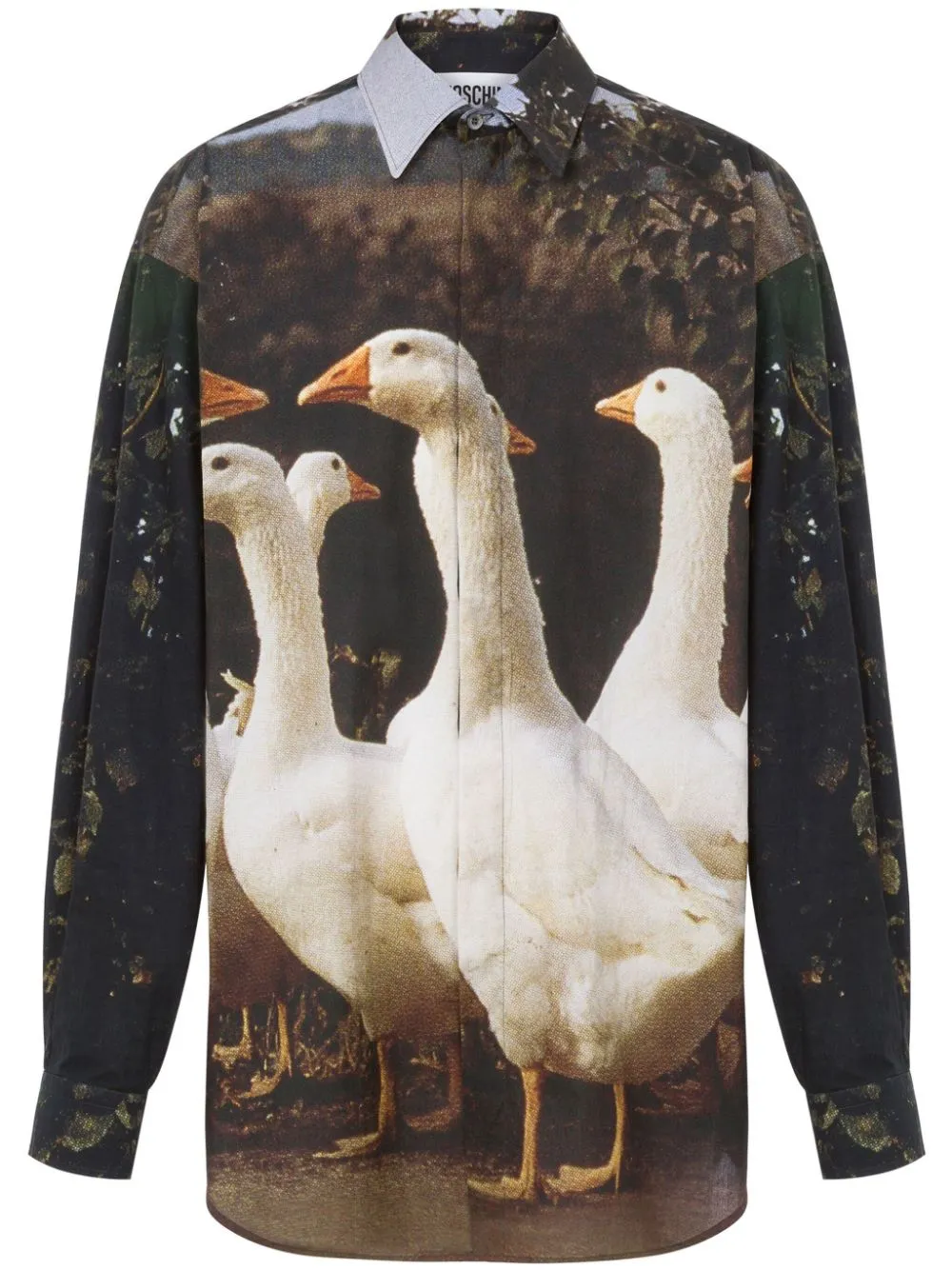 Moschino Voile Shirt Goose In Brown