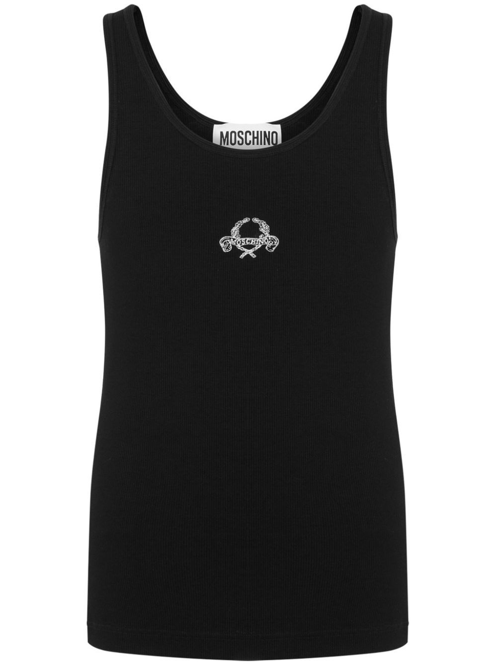 logo-embroidered tank top