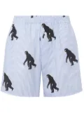 Moschino graphic-print striped shorts - Blue