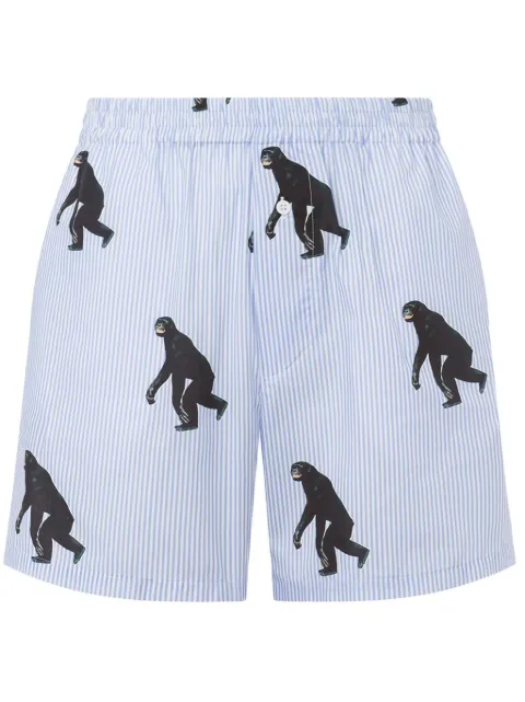 Moschino graphic-print striped shorts