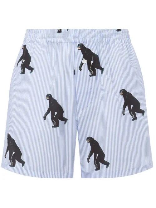 Short rayé à imprimé graphique - Moschino - Modalova