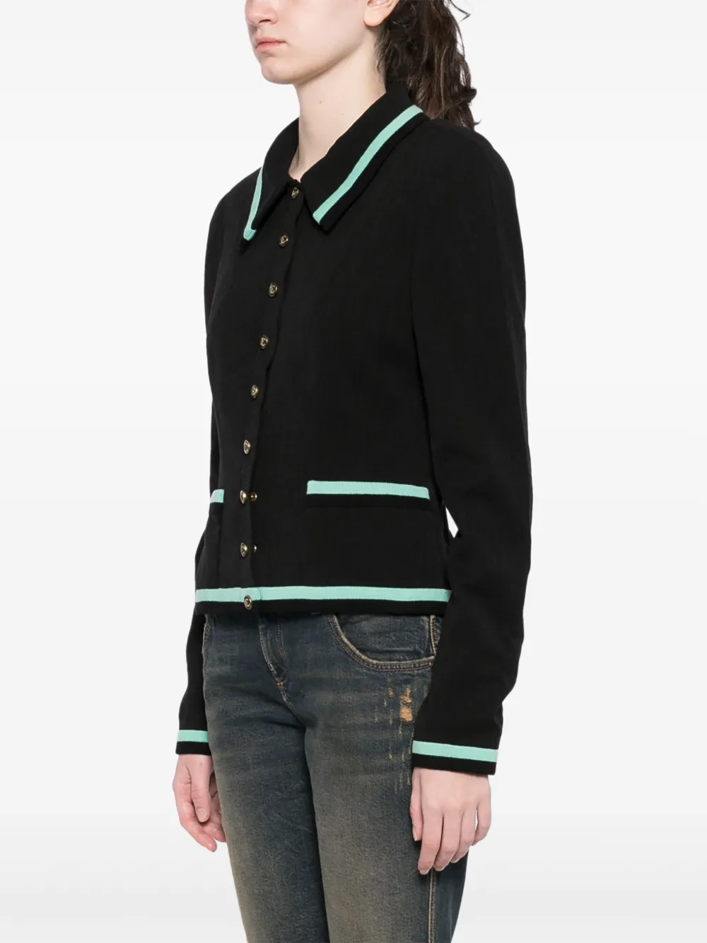 Pre-owned Chanel 1994 Single Breasted Jacket In Black