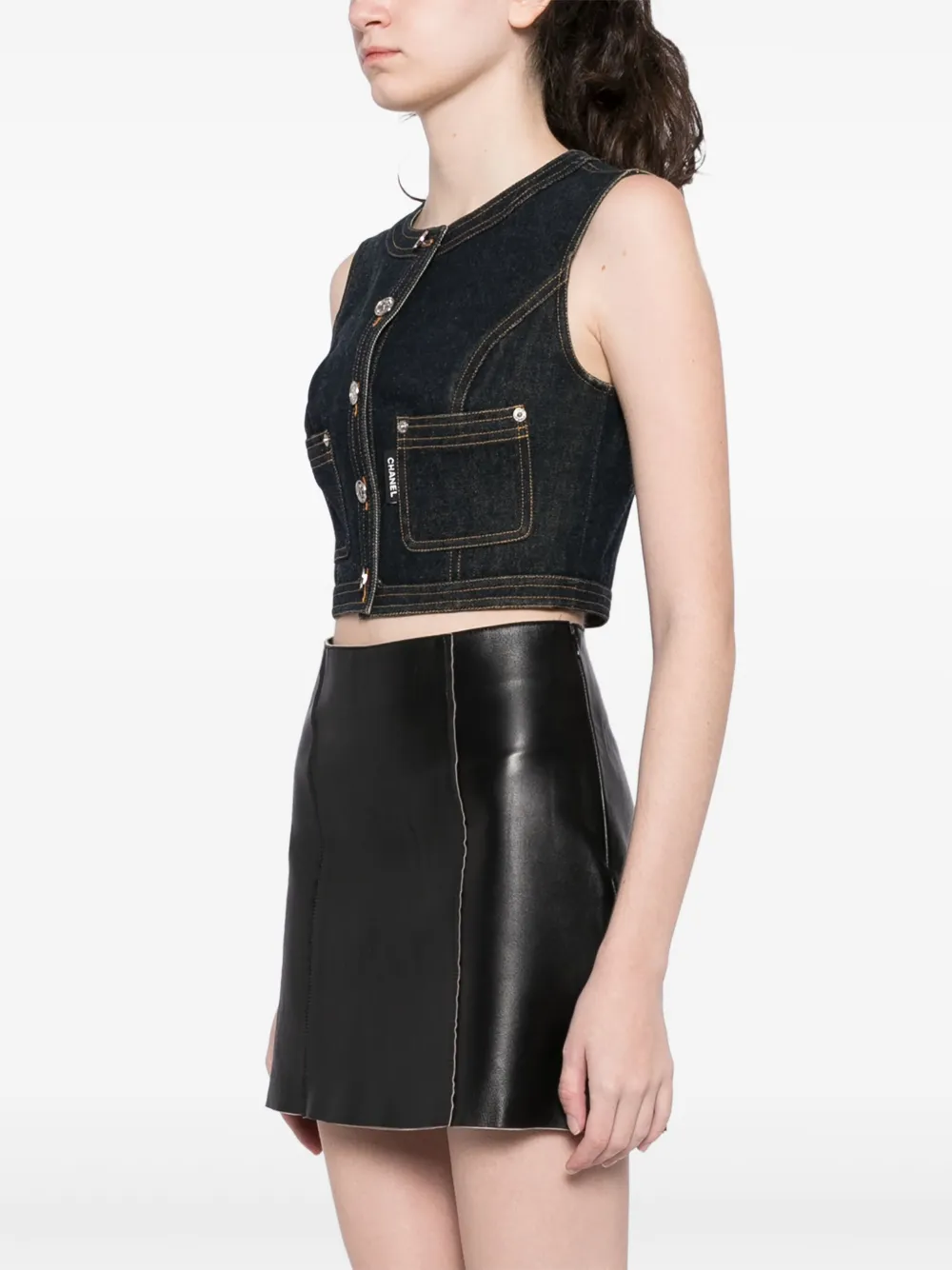 CHANEL Pre-Owned 1990-2000s ärmellose Jeansweste | Pre-owned Jacken | Image 3