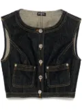 CHANEL Pre-Owned 1990-2000s Sleeveless Vest Denim Jacket - Blue