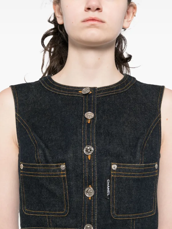 CHANEL　デニムベスト CHANEL Pre-Owned 1990-2000 デニムベスト | ブルー | FARFETCH JP