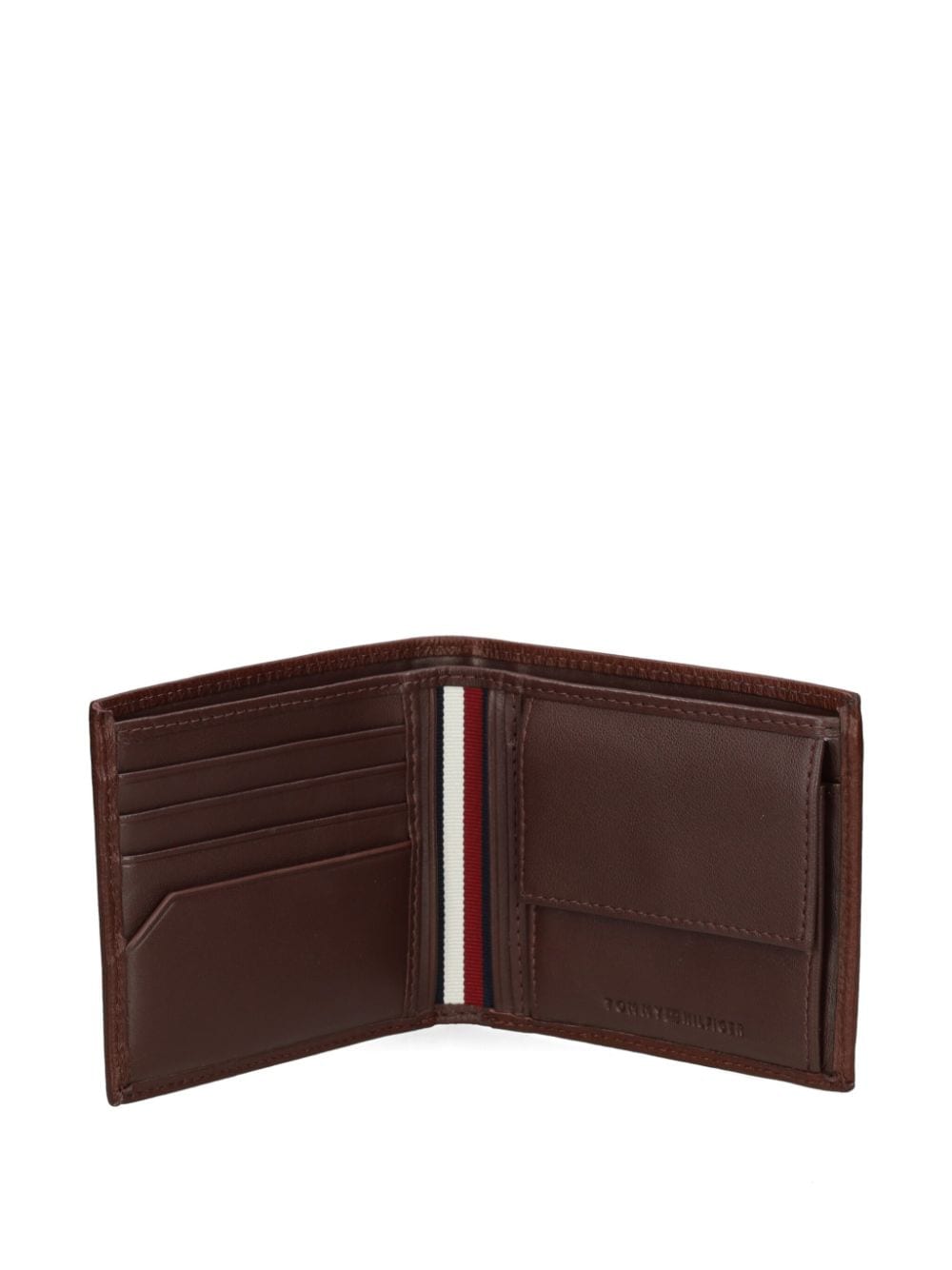 Shop Tommy Hilfiger Leather Bi-fold Wallet In Brown