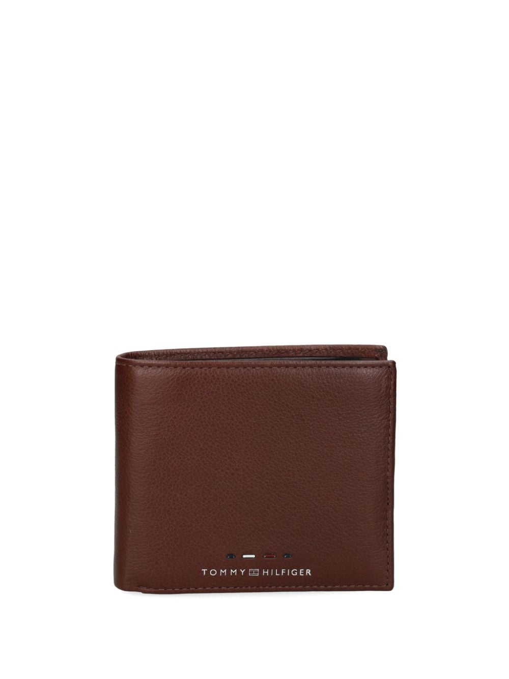 Shop Tommy Hilfiger Leather Bi-fold Wallet In Brown