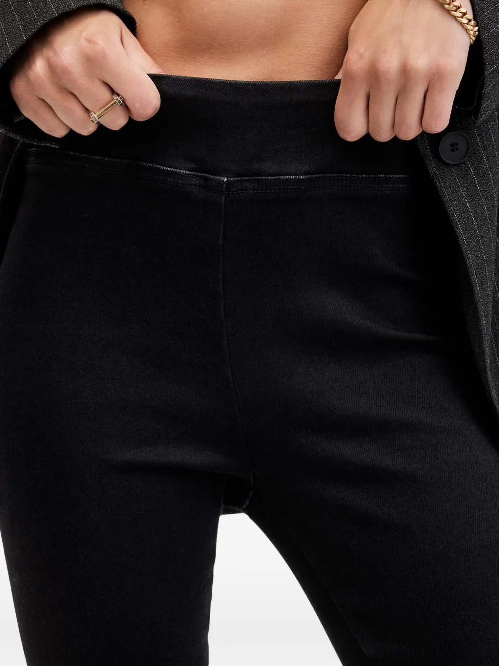 Allsaints Dani Pull-on Flared Trousers In Black