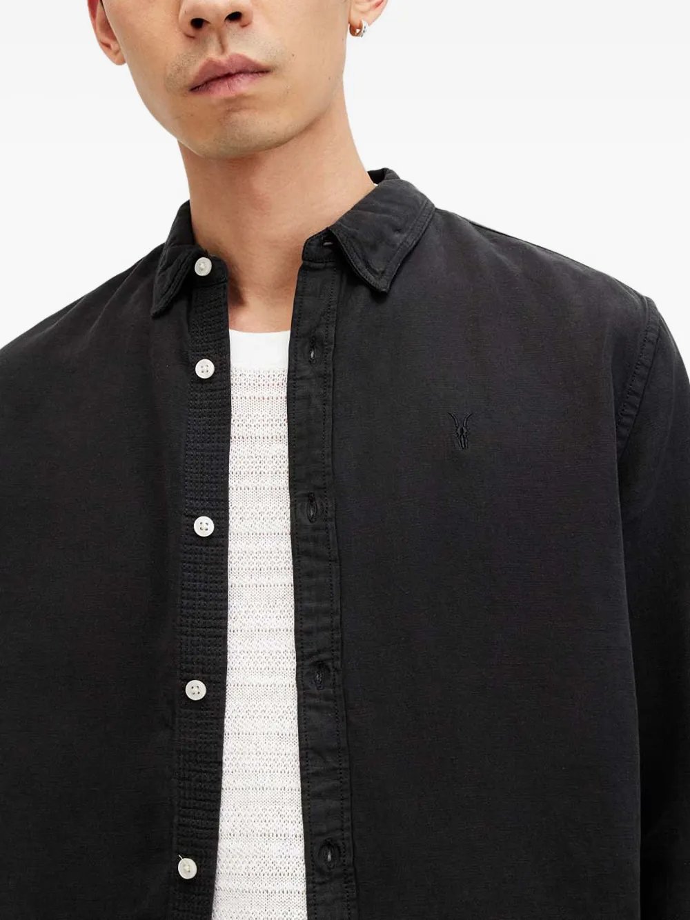 AllSaints Laguna button-down overhemd met lange mouwen Zwart