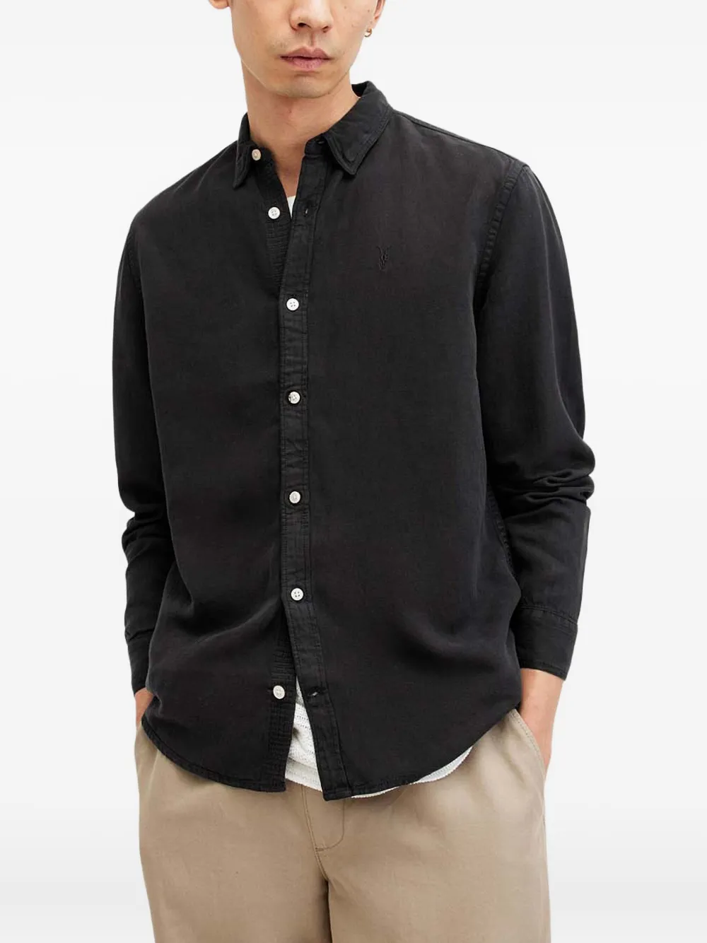 AllSaints Laguna button-down long-sleeve shirt - Zwart