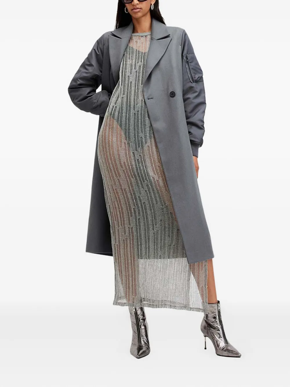 AllSaints Paulah bomber-sleeve double-breasted coat | Double Breasted & Peacoats | Image 2