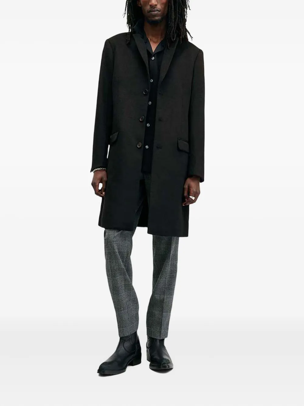AllSaints Hal button-fastening coat | Single Breasted Coats | Image 2