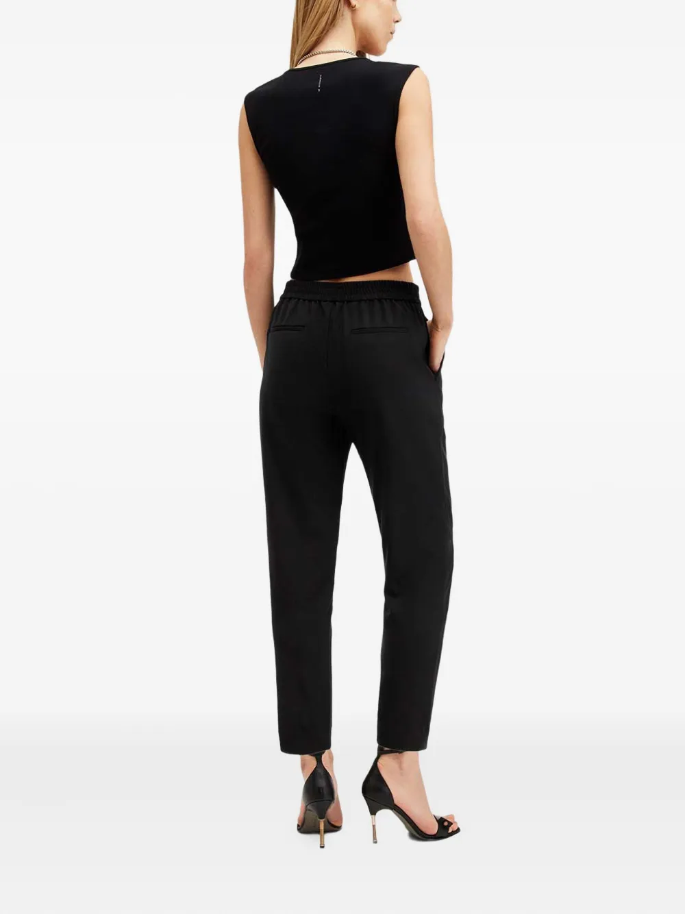 Allsaints Aleida Pleated Trousers In Black