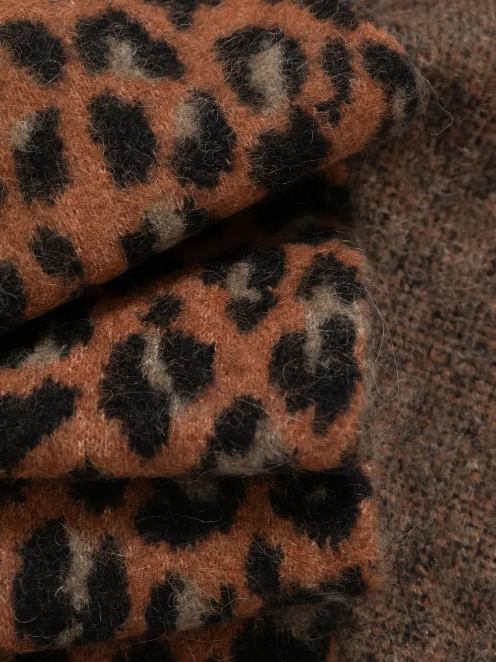 Allsaints Cheetah-intarsia Scarf In Orange