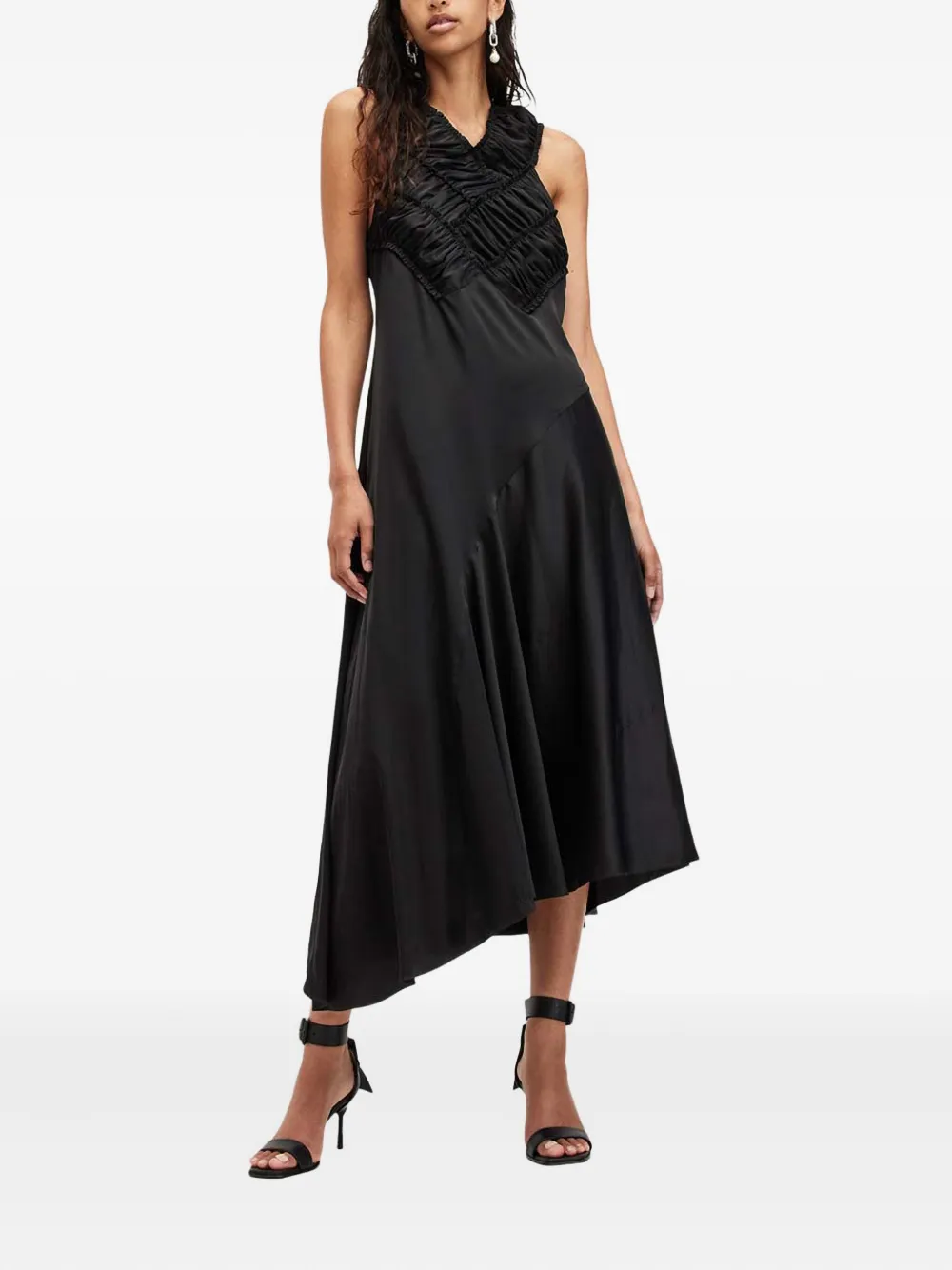 AllSaints Mahere ラッフル ドレス - ブラック AllSaints Mahere ラッフル ドレス - ブラック