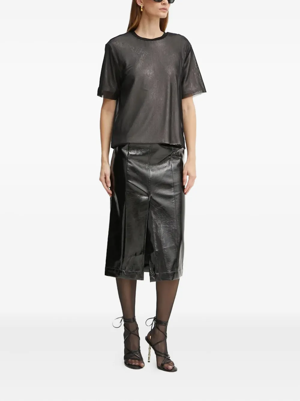 Hugo Boss Enviro Sequin Crew-neck T-shirt In Black