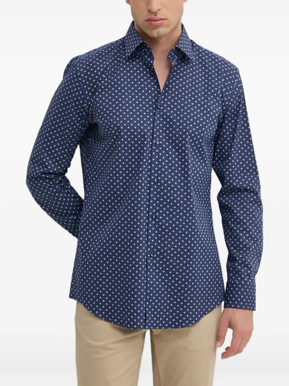 BOSS H-Hank-Kent patterned shirt | Blue | Image 1