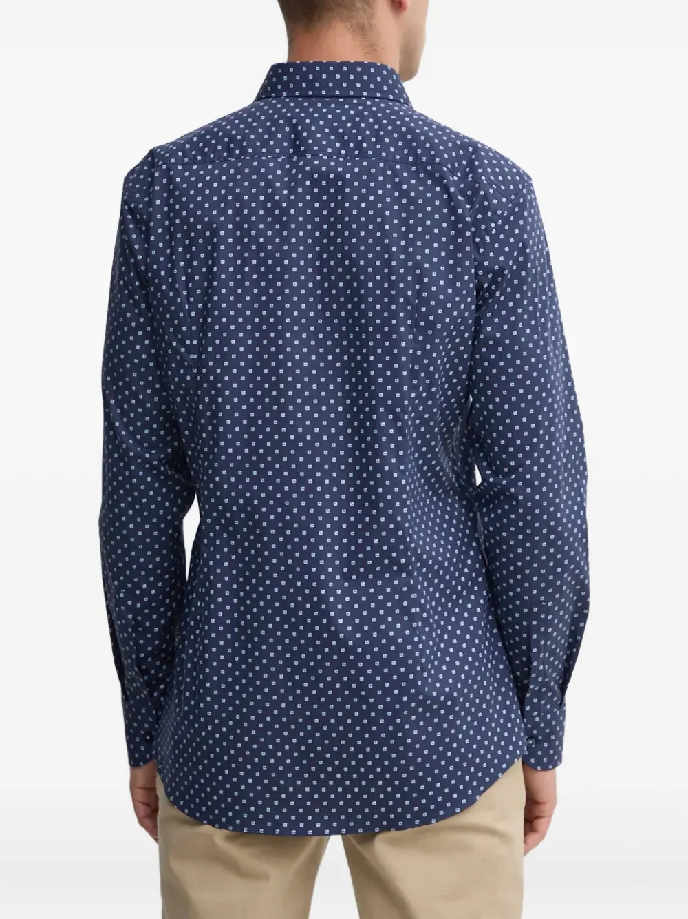 Hugo Boss H-hank-kent Patterned Shirt In Blue