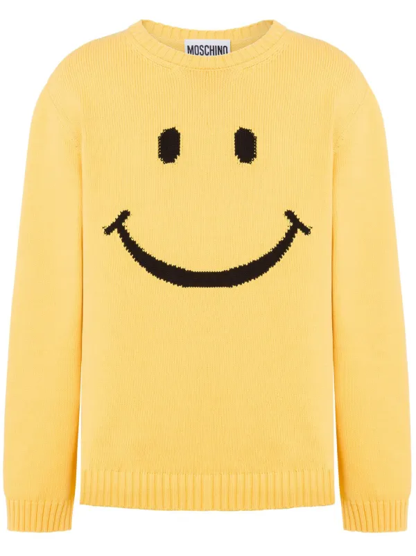 Moschino X Smiley Logo-embroidered Sweater in Yellow