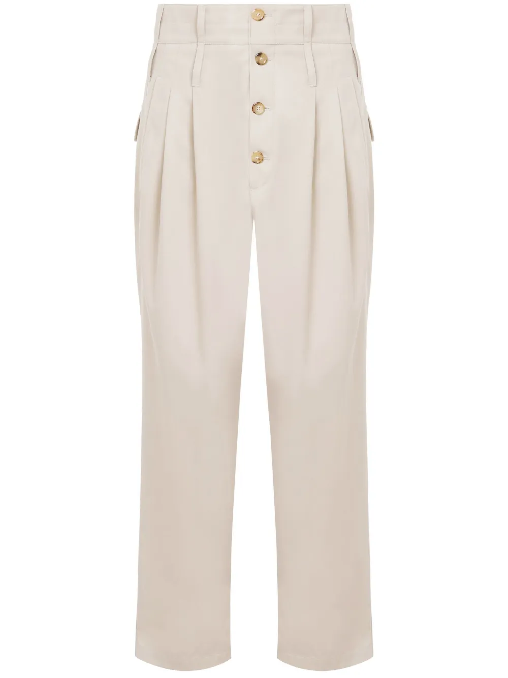 Moschino Broek met dubbele tailleband Beige