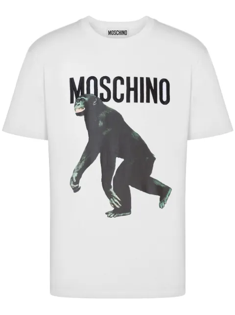 Moschino playera con logo estampado