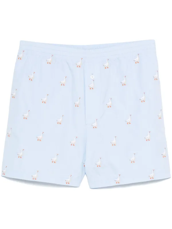 Moschino Duck-embroidered Shorts in Blue