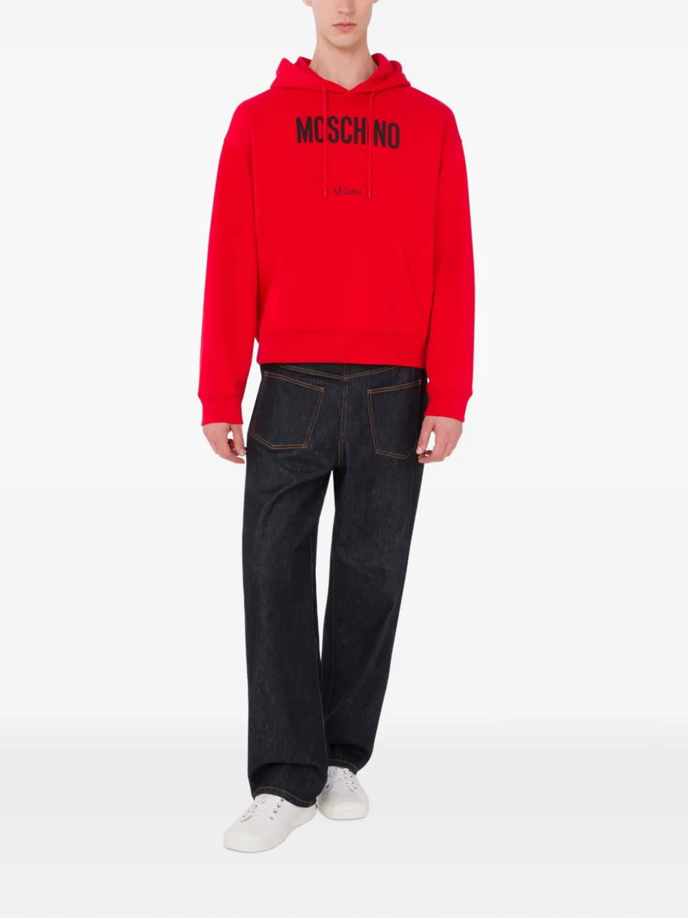 Moschino Hoodie met print Zwart